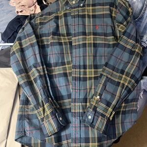 Polo by Ralph Lauren Blue Green Plaid Button-Down Shirt
